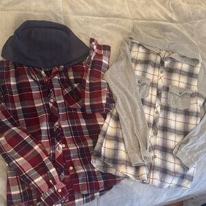 Plaid Flannel Hoodie Set